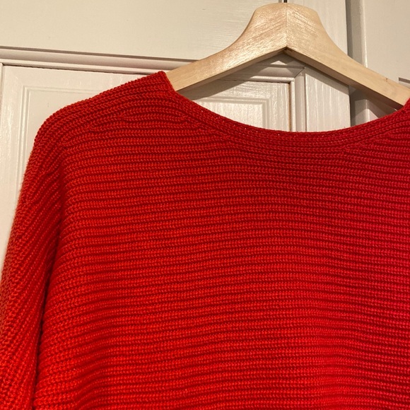 LOFT 100% Cotton Red Ribbed Sweater - Size XS - Picture 2 of 6